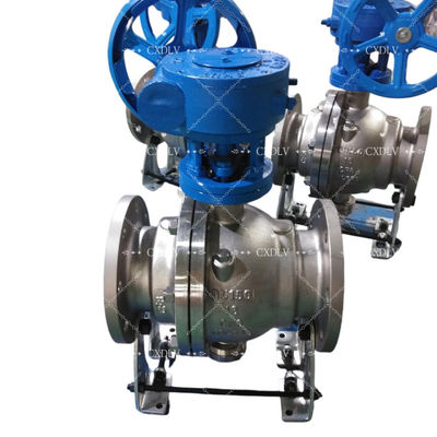 Válvula de bola fija manual con bridas de acero inoxidable y acero al carbono para agua, aceite y gas