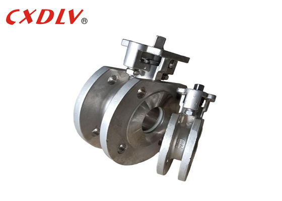 Válvula de bola tipo oblea de acero inoxidable CF8, bridada, robusta, cuerpo de una pieza, vástago desnudo con prensaestopas ajustable PN16