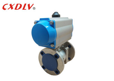 Válvula de control actuada neumática industrial del agua de los SS de la vávula de bola del reborde WCB rotatoria
