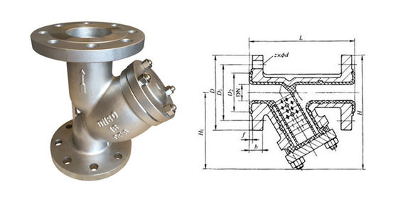 ANSI150 RF CF8M Y Strainer Valve Flanged terminado para la bomba