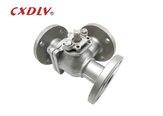 Manual de baja plataforma de acero inoxidable de 3 vías de válvula de bolas de brida Conexión tipo T DN50 DN 80 DN 100