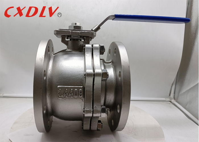 Válvula de bola de acero inoxidable A351Gr.CF8 tipo brida en ambos extremos con palanca