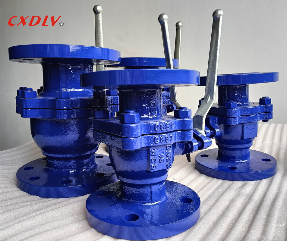 A216 Gr.WCB válvula de bolas de flanco de 2 piezas con palanca de mango PN16