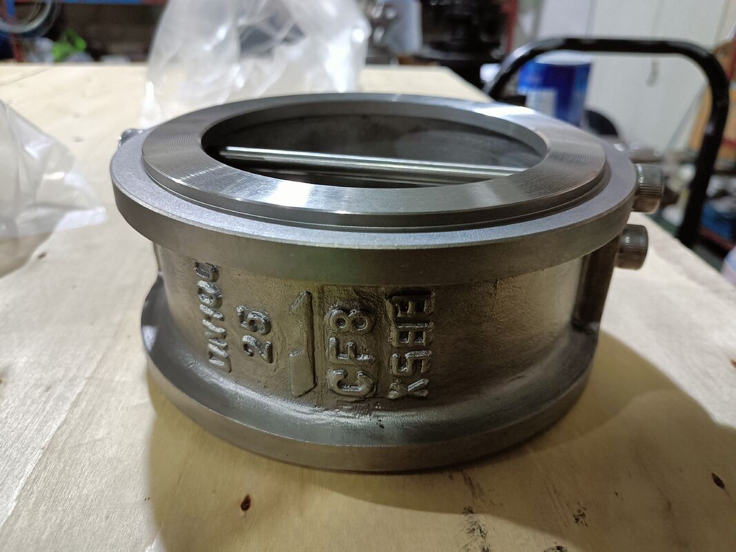 DN65 PN16 Wafer Dual Plates Check Valve Stainless Steel CF8M Spring Loaded Dual Disc Non Return Valve for Water Oil Gas