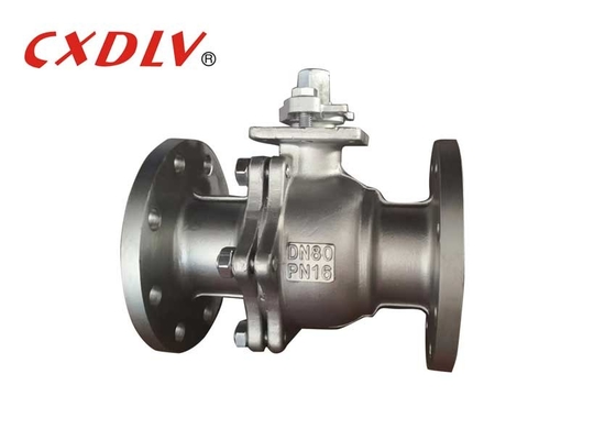 2 vías de válvula de bola de acero inoxidable DN80 con conexión de brida Bola flotante