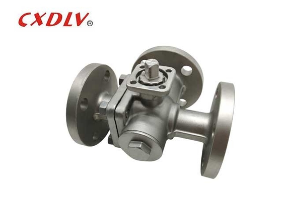 300 LB Plataforma baja de acero inoxidable tipo T 3 Way Ball Valve Flange GB