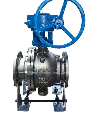 Válvula de bola fija manual con bridas de acero inoxidable y acero al carbono para agua, aceite y gas