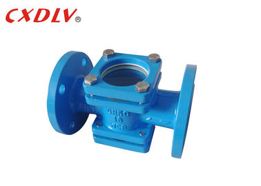 PN16 fluyen azul industrial del acero de bastidor del vidrio de vista WCB DN50 modifican color para requisitos particulares